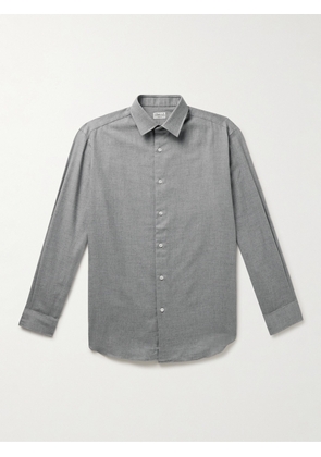 Charvet - Brushed Cotton and Wool-Blend Shirt - Men - Gray - EU 38