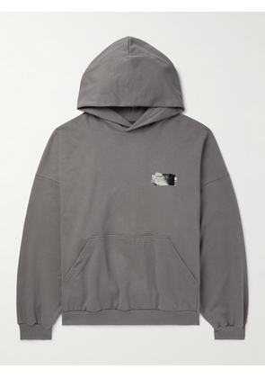 Balenciaga - Logo-Embroidered Cotton-Jersey Hoodie - Men - Gray - 1