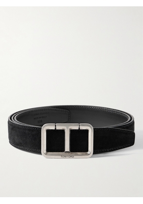 TOM FORD - 3cm Suede Belt - Men - Black - EU 85