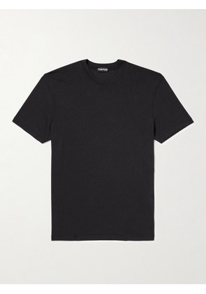 TOM FORD - Logo-Embroidered Lyocell and Cotton-Blend Jersey T-Shirt - Men - Black - IT 44