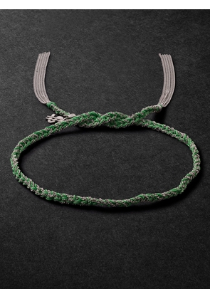 Carolina Bucci - Money Lucky White Gold and Silk Bracelet - Men - Green
