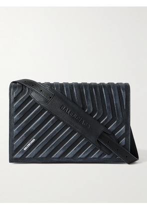 Balenciaga - Distressed Full-Grain Leather Messenger Bag - Men - Black