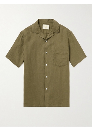 Portuguese Flannel - Camp-Collar Linen Shirt - Men - Green - XS