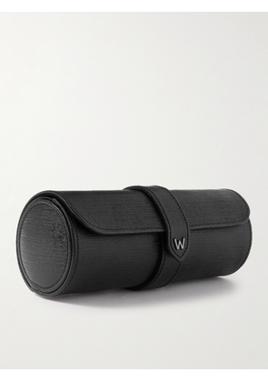 WOLF - Cross-Grain Glossed Vegan Leather Watch and Jewellery Roll - Men - Black