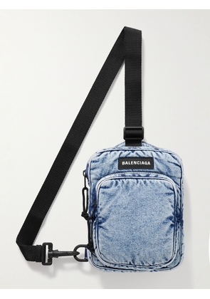 Balenciaga - Explorer Logo-Appliquéd Nylon-Twill Messenger Bag - Men - Blue