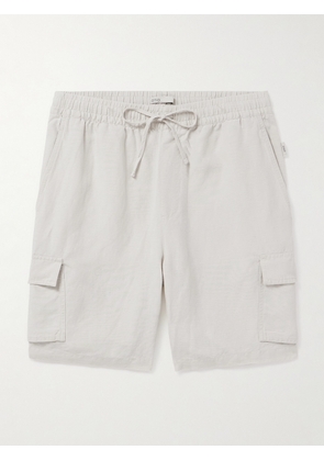 Onia - Air Straight-Leg Linen and Lyocell-Blend Drawstring Cargo Shorts - Men - Gray - S