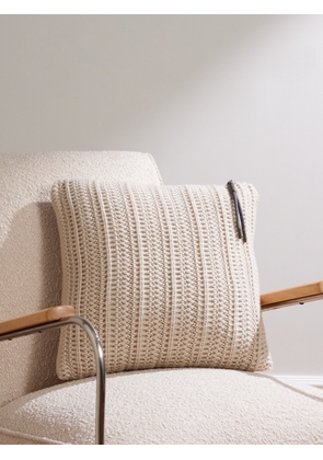 Brunello Cucinelli - Crocheted Cashmere Cushion - Men - Neutrals
