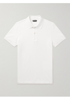 TOM FORD - Garment-Dyed Cotton-Piqué Polo Shirt - Men - White - IT 44