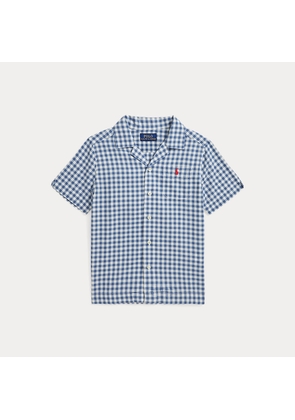 Gingham Cotton Madras Camp Shirt