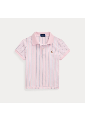 Striped Oxford Mesh Boxy Polo Shirt