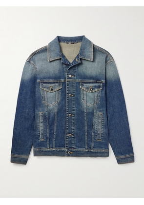 Dolce&Gabbana - Logo-Appliquéd Washed-Denim Jacket - Men - Blue - IT 46