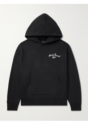 AMIRI - Spirit Logo-Embroidered Cotton-Blend Jersey Hoodie - Men - Black - S