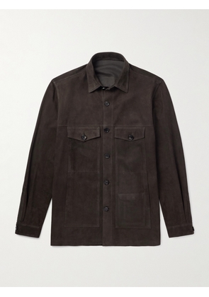 Thom Sweeney - Suede Overshirt - Men - Brown - S