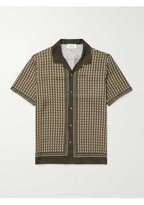Mr P. - Camp-Collar Printed ECOVERO™-Twill Shirt - Men - Green - XS