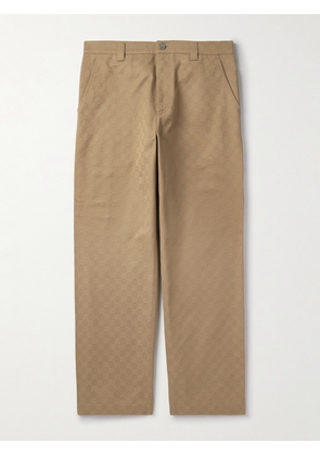 Gucci - Straight-Leg Cotton Trousers - Men - Neutrals - IT 48