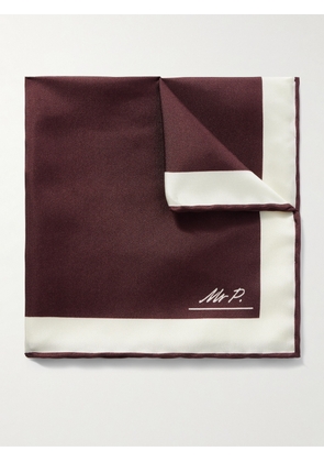 Mr P. - Silk-Twill Pocket Square - Men - Burgundy
