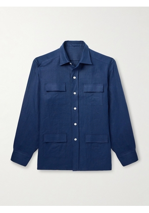 Anderson & Sheppard - Linen Overshirt - Men - Blue - S