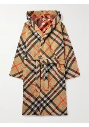 Burberry - Belted Checked Cotton-Terry Robe - Men - Neutrals - M/L