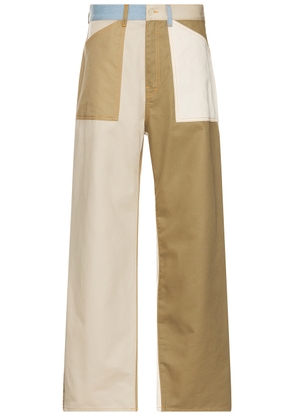 Givenchy Relaxed Fit Patchwork Denim Pants in Multicolor in 960 - Tan. Size 34 (also in 36).