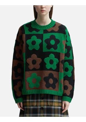 'Boke Flower Checkerboard' Checked Jumper