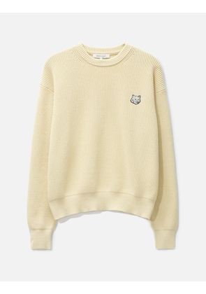 Bold Fox Head Patch Comfort Ribbed Sweater