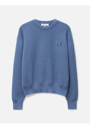 Bold Fox Head Patch Comfort Ribbed Sweater