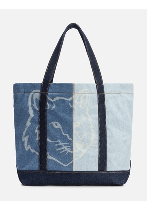 FOX HEAD MEDIUM DENIM TOTE