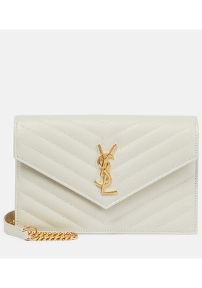 Saint Laurent Cassandre matelasse envelope leather wallet on chain