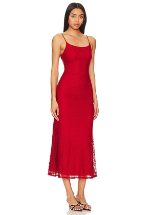Bardot Ruby Midi Dress in Red. Size 4. Also in 6, 8.