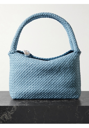 Bottega Veneta - Tosca Pearl-embellished Intrecciato Leather Shoulder Bag - Blue - One size
