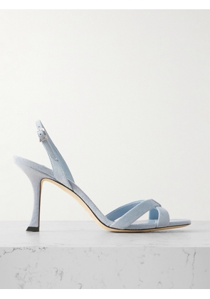 Jimmy Choo - Elsy 90 Suede Sandals - Blue - IT36,IT36.5,IT37,IT37.5,IT38,IT38.5,IT39,IT39.5,IT40,IT40.5,IT41,IT42