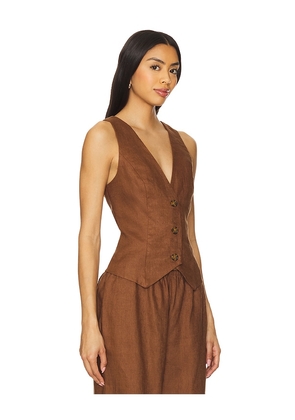 Lovers and Friends Asa Vest in Brown. Size M. Also in S, XS.