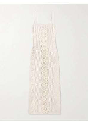 Sara Cristina - Playa Pearl-embellished Crocheted Cotton Maxi Dress - Cream - x small,small,medium,large,x large