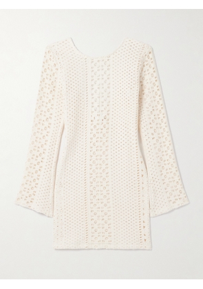 Sara Cristina - Gala Crocheted Cotton Mini Dress - Ivory - x small,small,medium,large,x large