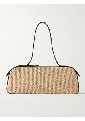 KHAITE - Simona Leather-trimmed Raffia Shoulder Bag - Neutrals - One size