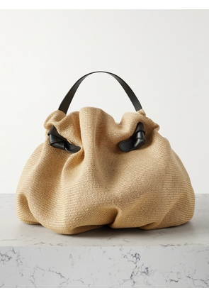 NEOUS - Taurus Leather-trimmed Woven Raffia Tote - Neutrals - One size