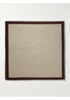 Gucci - Frayed Metallic Wool-jacquard Scarf - Neutrals - One size