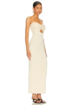 SNDYS Maia Maxi Dress in Beige. Size XL. Also in L, M, S, XS, XXL, XXS.
