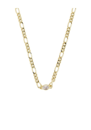Luv AJ The Oval Bezel Chain Necklace in Metallic Gold.