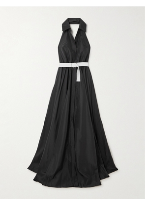 Norma Kamali - Belted Habotai Halterneck Gown - Black - x small,small,medium,large,x large