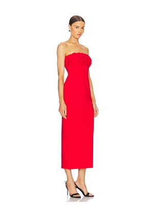 Runaway The Label Lottie Midi Dress in Red. Size S. Also in M, XL/1X.