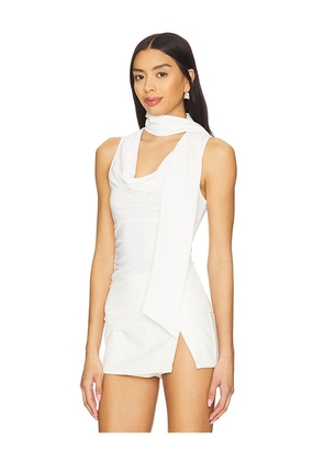 superdown Amaly Drape Top in White. Size L. Also in M, S, XL, XS, XXS.