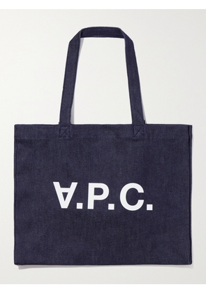 A.P.C. - Daniela Logo-Print Denim Tote Bag - Men - Blue