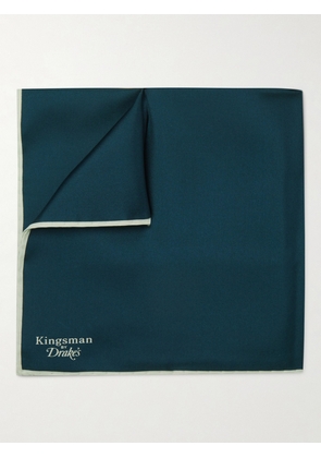Kingsman - Drake's Silk Pocket Square - Men - Blue