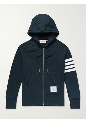 Thom Browne - Slim-Fit Striped Loopback Cotton-Jersey Zip-Up Hoodie - Men - Blue - 0
