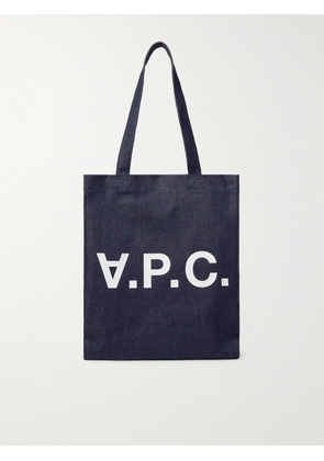 A.P.C. - Laure Logo-Print Denim Tote Bag - Men - Blue