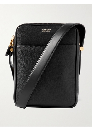 TOM FORD - Full-Grain Leather Messenger Bag - Men - Black