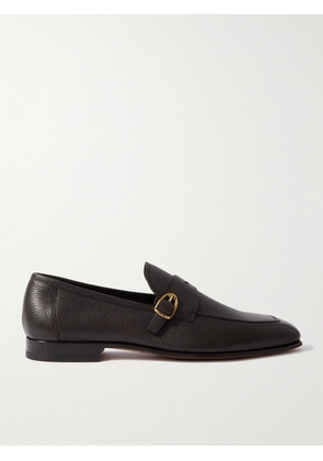 TOM FORD - Sean Buckled Full-Grain Leather Penny Loafers - Men - Brown - UK 7