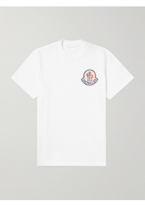 Moncler - Logo-Print Cotton-Jersey T-Shirt - Men - White - XS