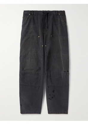 Balenciaga - Double Knee Panelled Distressed Drawstring Jeans - Men - Gray - IT 44